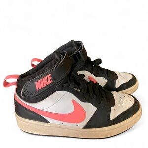 Nike Mid-Top Sneakers in Black, White & Pink Coral